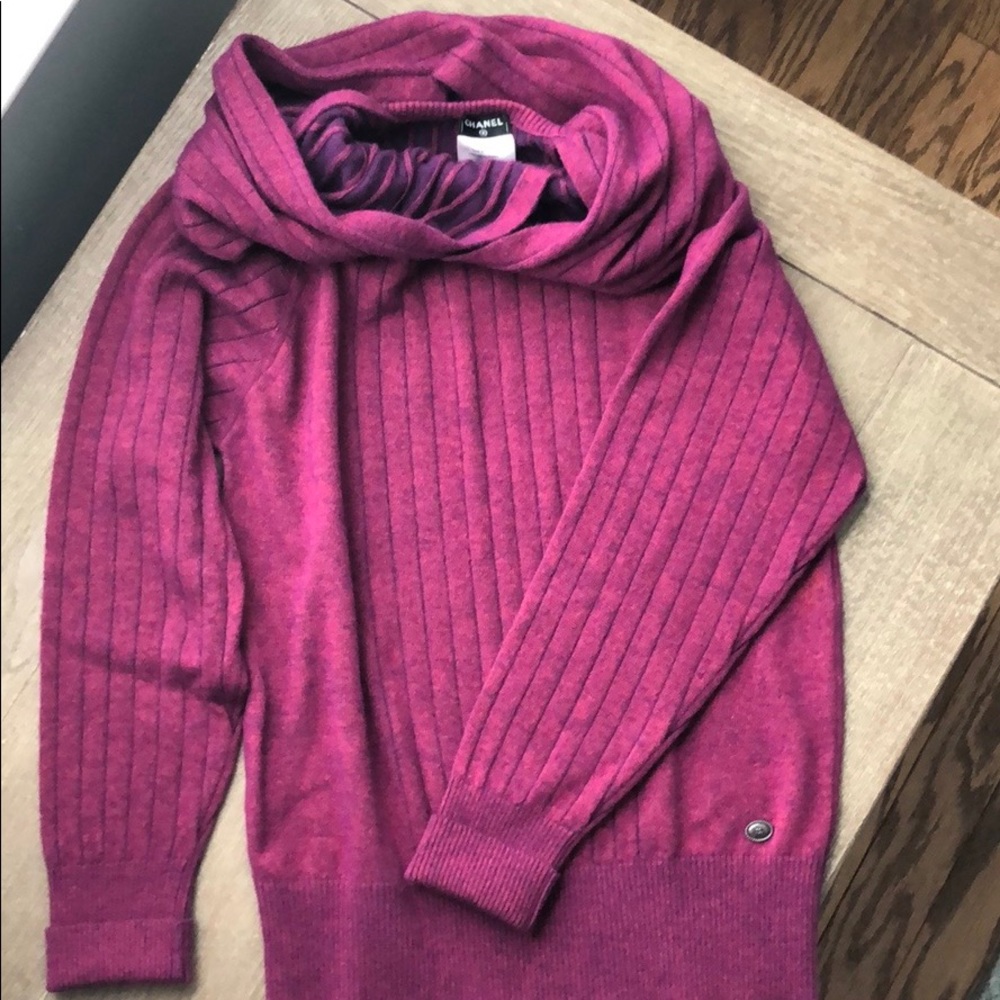 NWT CHANEL Scarf Neck Sweater